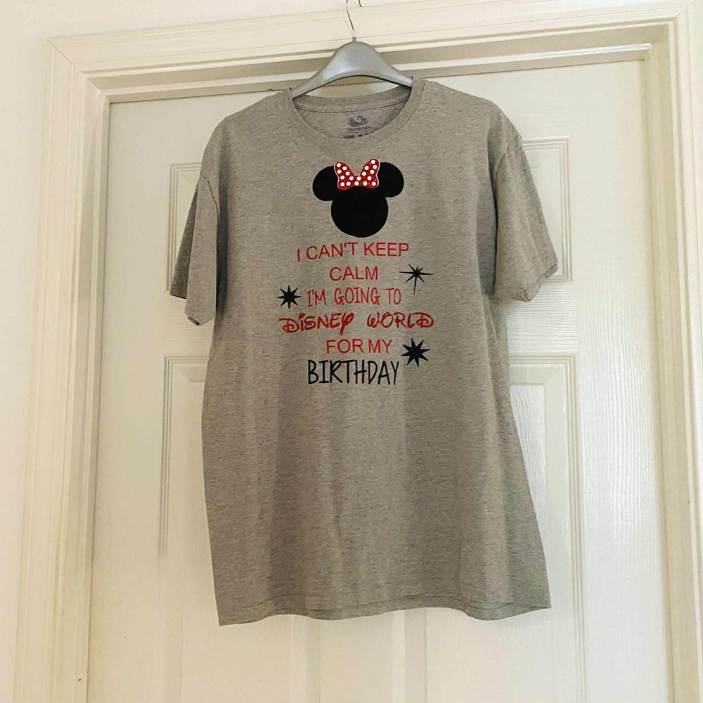 Disney Gray and Black Short Sleeve Tee with Minnie Mouse Design